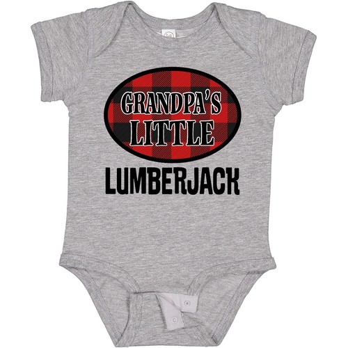 Inktastic Grandpa Little Lumberjack Baby Bodysuit Grandkids Boys Outfit Childs