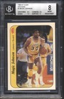 1986 Fleer Stickers Basketball Magic Johnson #7 BGS 8 LAKERS NM-MT HOF