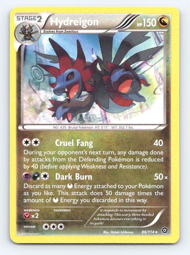 Hydreigon 86/114 Holo Rare Steam Siege Pokemon Lightly Played