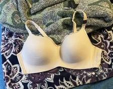 NWT Soma Curvy Couture Cotton Luxe Padded Wireless Bra Cream 44D