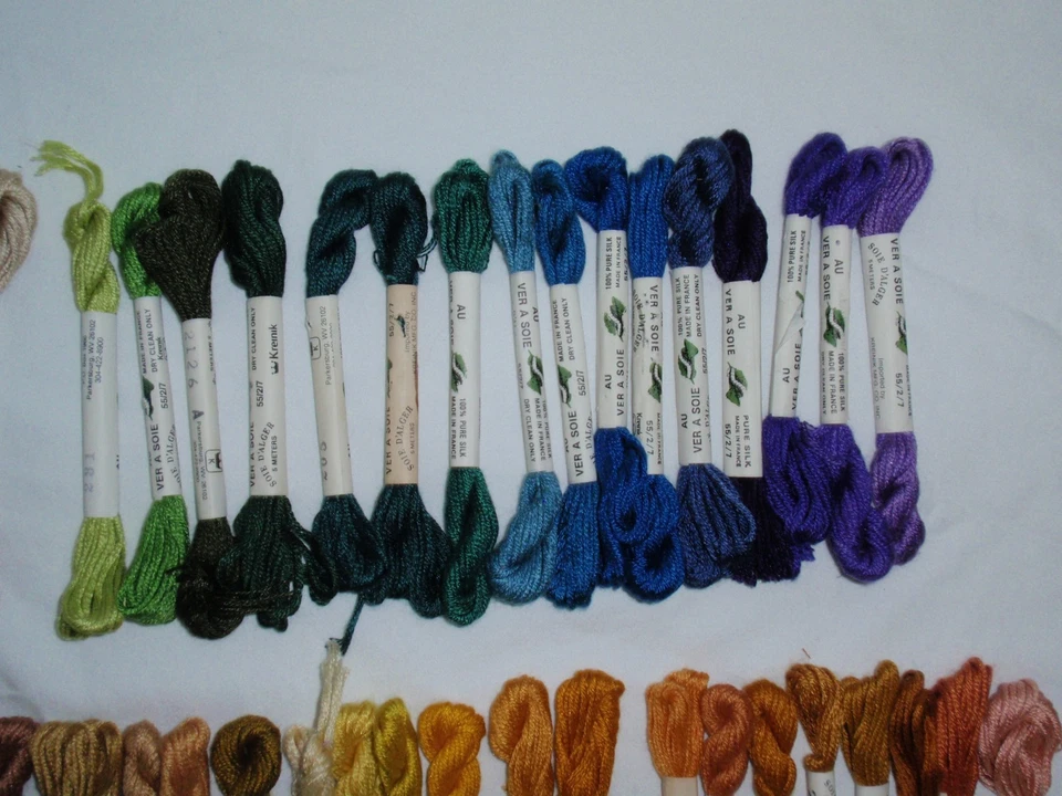 Lot of 55 New Old Stock Kreinik Soie D'alger D Alger Silk Threads Skeins 5m - Image 3 of 4