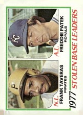 1978 Topps #204 1977 Stolen Base Leaders (Frank Taveras / Freddie Patek) LL, DP
