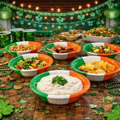 St Patricks Day irische Irland Flagge 6'' Pappschüsseln Partygeschirr Set 6 12 24 48
