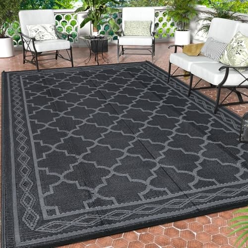 Alfombra de exterior 9x12 para patios alfombra impermeable alfombra de paja de plástico para exteriores - Imagen 7 de 7