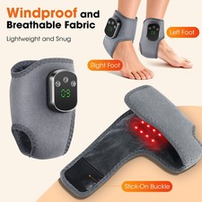 LED Red Light Therapy Ankle Massager Pain Relief 5 Heat Levels 3 Vibration Modes