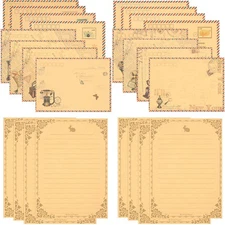48 PCS Vintage Style Stationery Paper and Envelopes Set, 32 multi-colored 