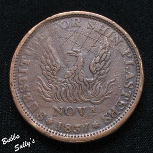 1837 Hard Times Token SUBSTITUTE FOR SHIN PLASTERS/MAY TENTH F Details