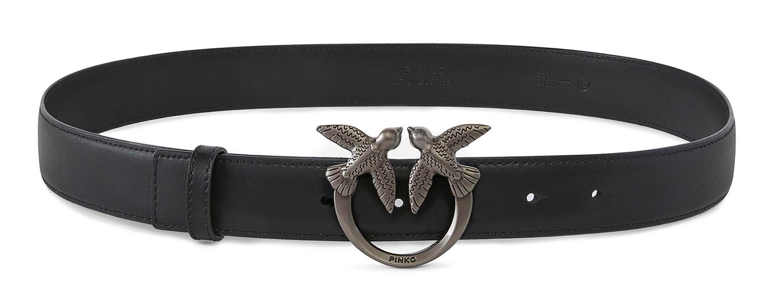 Pinko Women's Black - Love Birds Leather Belt 3Cm - M - Image 2