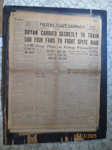 Bryan Dead Carried Secretly to Train Dayton TN 1925 Zeitung 60