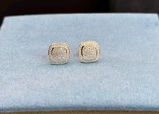 David Yurman 925 Sterling Silver 7mm Albion Earrings Pave Diamond Petite Studs