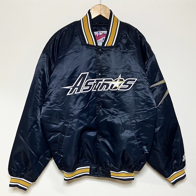 Vintage Houston Astros MLB Starter Satin Jacket Navy Size XL MINT RARE!