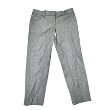Ann Taylor Wool Blend Slim Ankle Pants Size 8 Gray Zip Hem Stretch Work Trousers