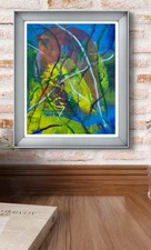 Original Art "Agitate" 9x12 Canvas Expressionism Abstract Design Home Art