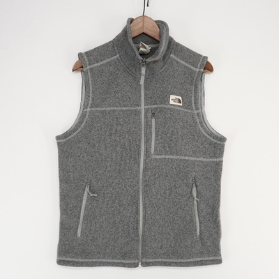 #ad The North Face Sweater Fleece Vest Mens Medium Gray Full Zip Pockets Outdoors $24.99