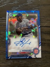 2021 Bowman Chrome Sapphire Auto Ed Howard BSPA-EHO Chicago Cubs