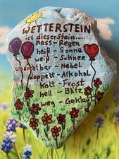 bemalter Stein XXL 13x9x2 cm Wetterstein Naturstein Handarbeit Unikat🍀