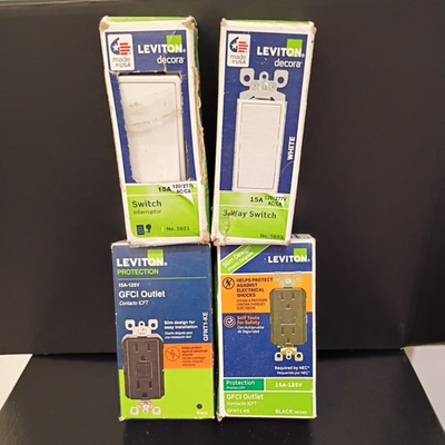 #ad New In Box Leviton GFNT1 3W 15A 125V GFCI Outlets All 4 for $25 $35.00