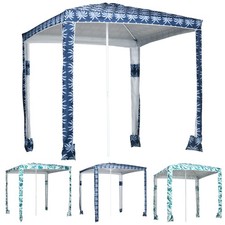 Outsunny Ruffled Beach Umbrella with Sandbags and Carry Bag