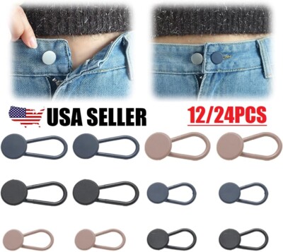 24× Expander Button Pants Waist Extender Metal Adjustable Retractable For Jeans