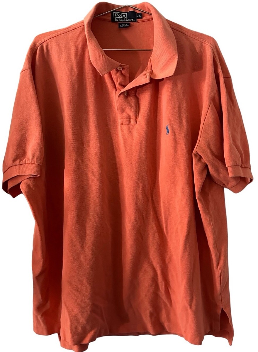 Polo By Ralph Lauren Orange Short Sleeve Polo Shirt Blue Pony