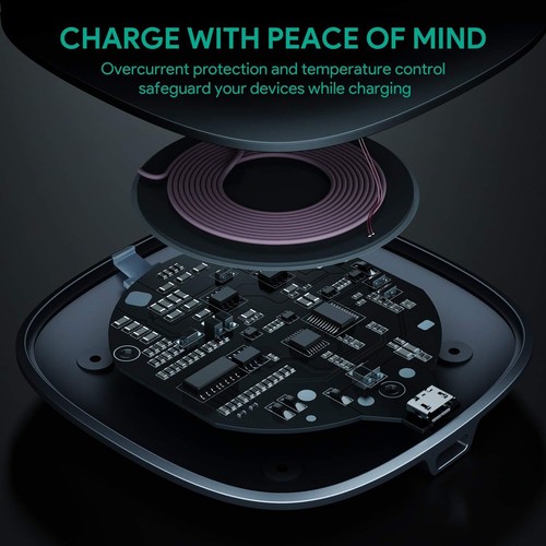 AUKEY Wireless Charger Qi-Enabled, Ultra Slim, Crafted with Style Wireless Charg - Picture 4 of 8
