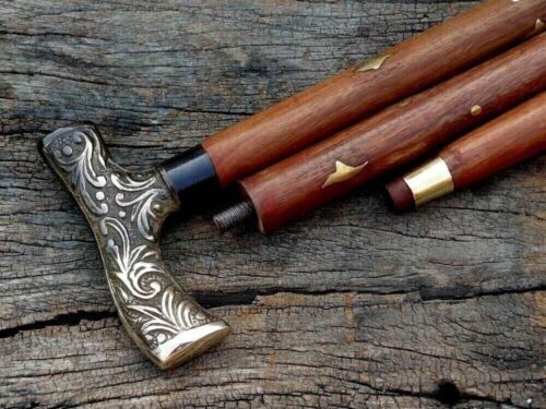 Nautical Solid Brass Design Derby Head Handle Sty… - image 8