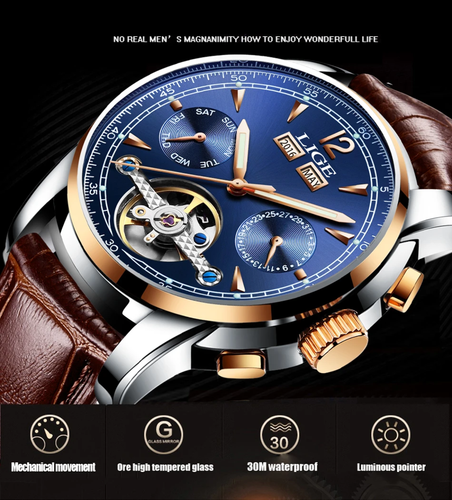 Relojes relogio masculino para hombre marca superior lujo LIGE - Imagen 18 de 31