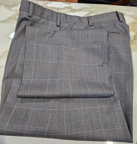 Zanella for Nordstrom Made in Italy Anzughose Wolle Fensterscheibe taupe 34 W x 32 L