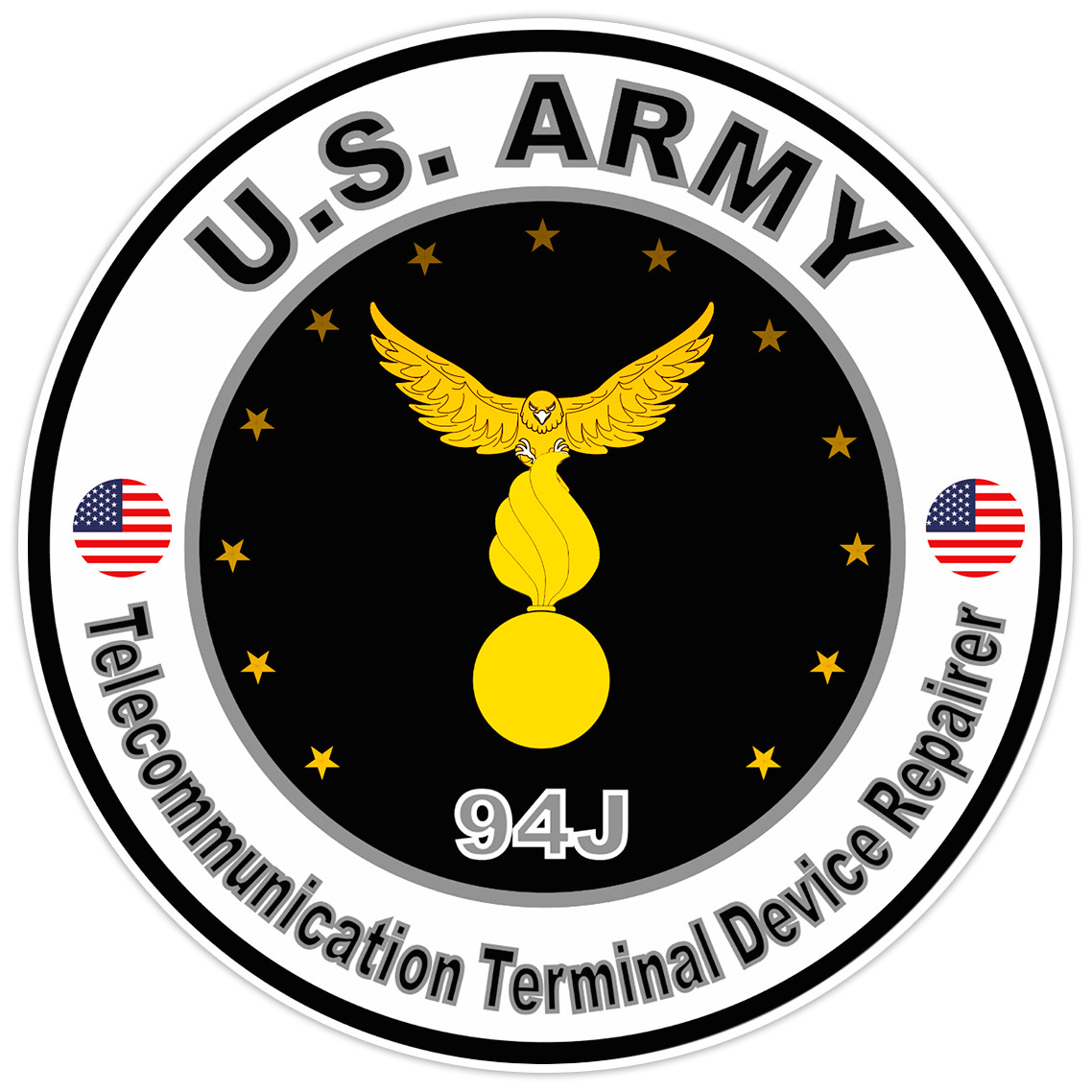 US Army Telecommunication Terminal Device Repairer Bumper Sticker Military 5"