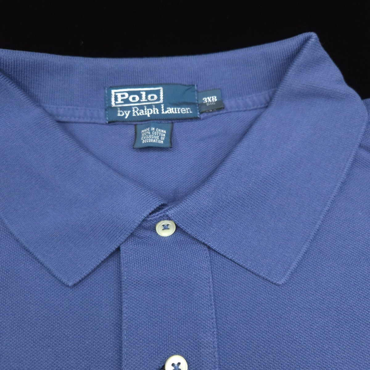 POLO RALPH LAUREN SHIRT -3XB BIG-PURPLE SLATE BLUE MESH PIQUE
