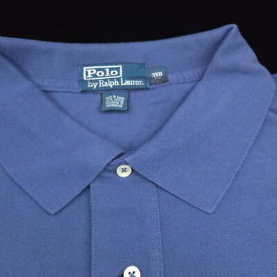 POLO RALPH LAUREN SHIRT -3XB BIG-PURPLE SLATE BLUE MESH PIQUE