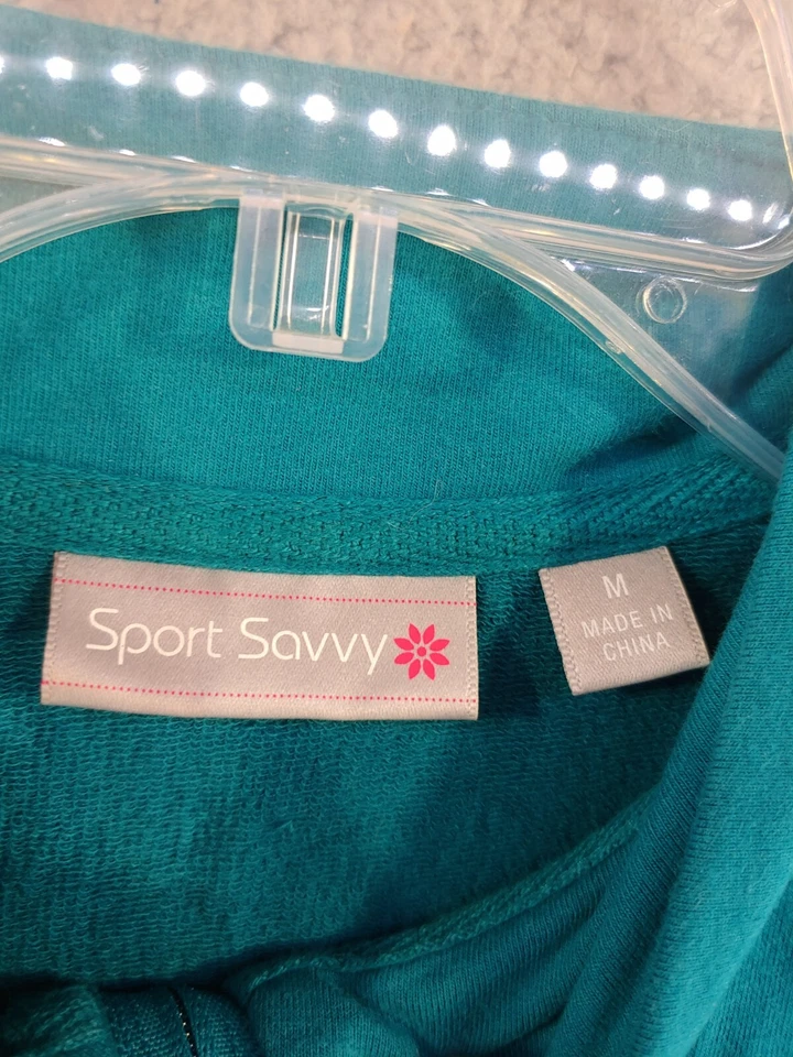 Sudadera deportiva inteligente mediana para mujer 1/4 cremallera manga larga pulóver con cuentas Foto 3 de 4