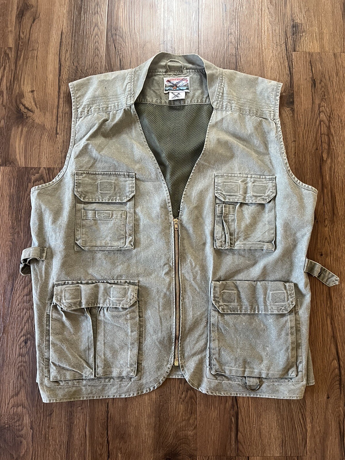 Field And Stream Vest Mens XL Green Fishing Hiking Hunting Safari