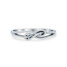 4.2mm Love Knot Twisted Infinity Fashion Oxidized Band 925 Sterling Silver