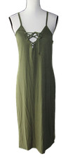 Miken Junior's Size S Green Lace Up Front Swim Cover Up Dress