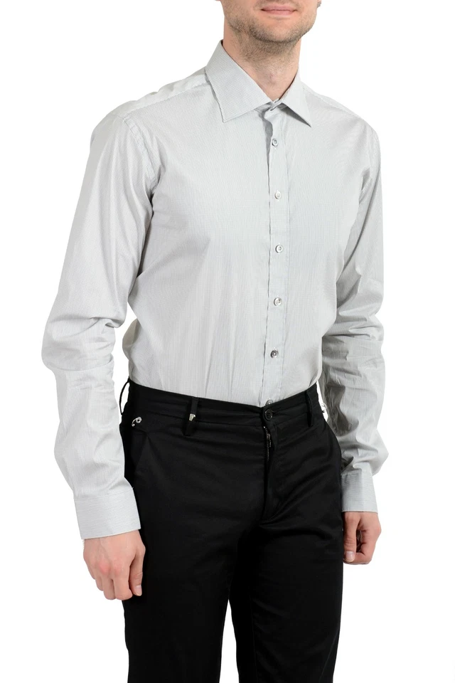 Camisa de vestir elástica manga larga Malo para hombre US 16 IT 41 Foto 3 de 4