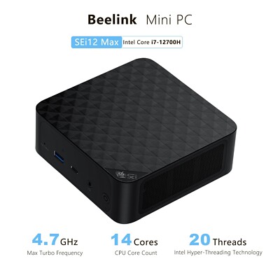 Beelink Mini PC Game SEi12 MAX Intel Core i7-12700H 14C/20T DDR5 32G+500G 4.7GHz