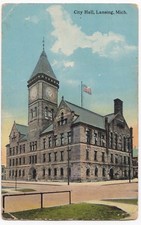USA; City Hall, Lansing, Michigan PPC, Unposted, Faults
