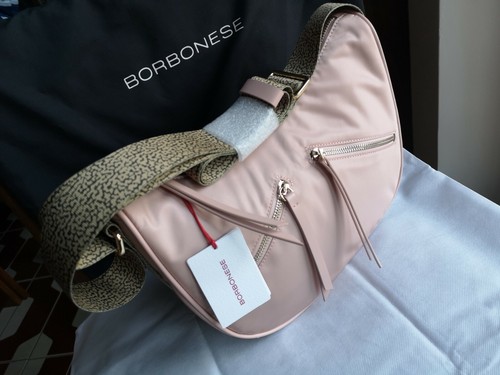 BORBONESE Tracolla rotonda dettagli rosa cipria - Borse Last Minute