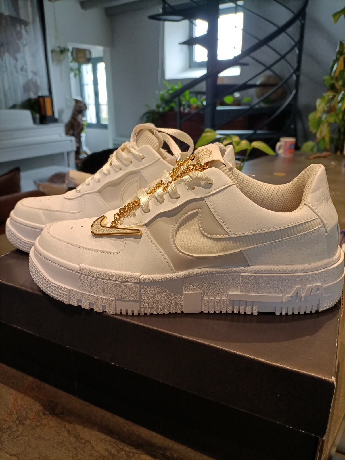 Chaîne Nike Air Force DorÃ© Nike Air Force One Blanc Doré - Main Image