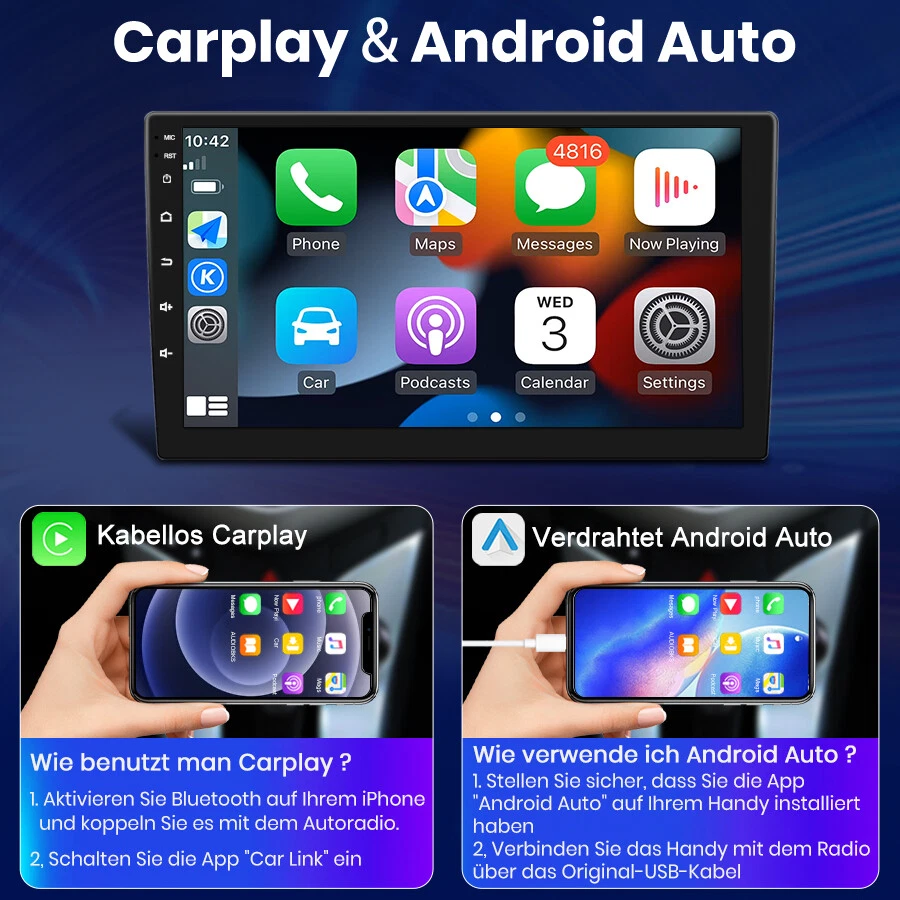 Für Hyundai Santa Fe 2 2006-2012 GPS Nav SWC RDS BT Carplay Android 13 Autoradio - Bild 4 von 4