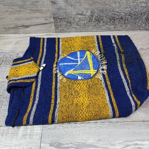 GOLDEN STATE WARRIORS NBA TEAM BLUE Woven Backpack NBA Hippie Bag Used - Picture 4 of 6