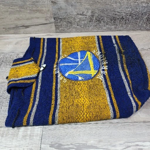 GOLDEN STATE WARRIORS NBA TEAM AZUL Mochila Tejida NBA Bolso Hippie Usado Foto 4 de 4