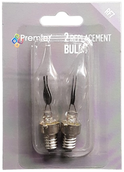 Premier RF7 2 X Spare Christmas Lights Candle Bridge Arch Flicker Bulb Clear New
