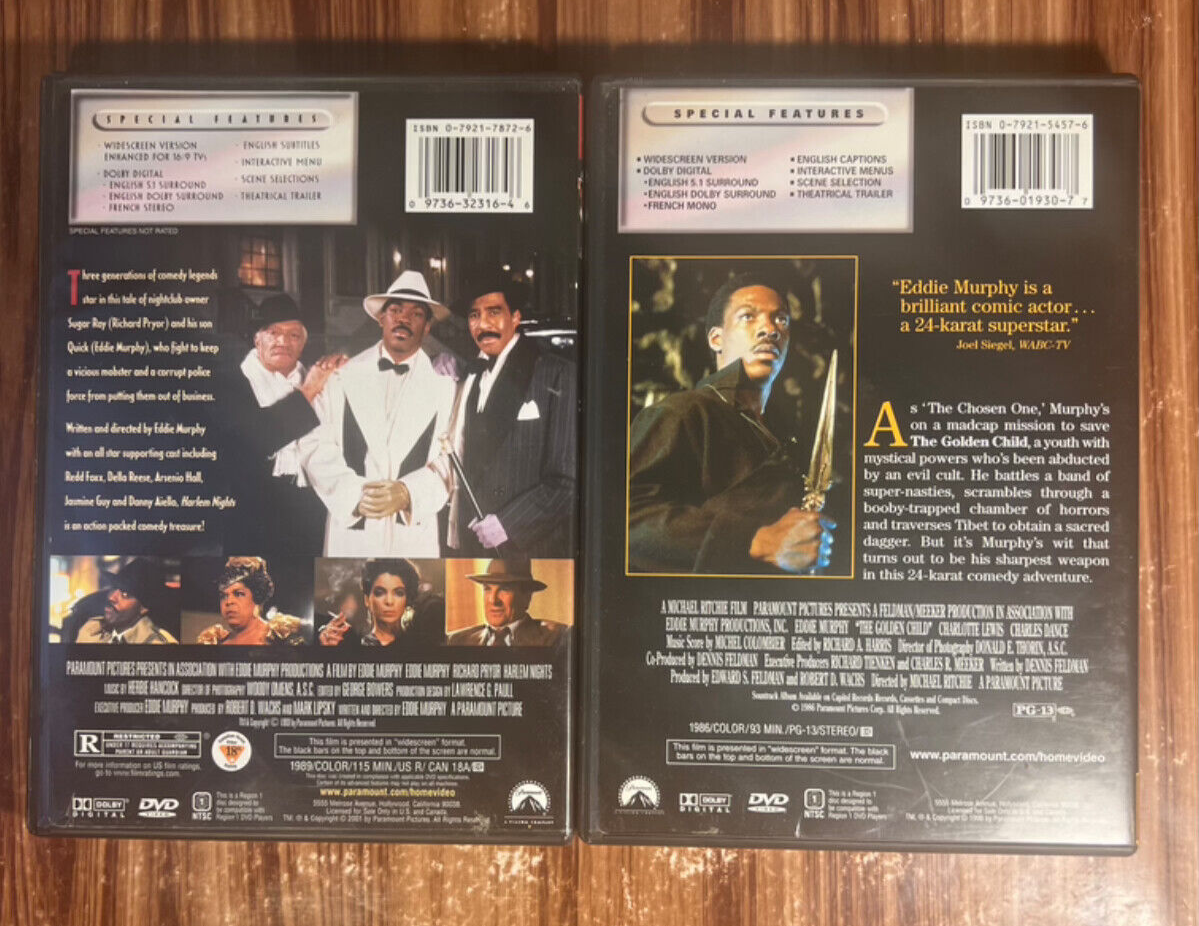 Harlem Nights The Golden Child DVD Movie Lot Eddie Murphy Richard