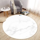 3D White Marble N15198 Game Rug Mat Round Elegant Photo Carpet Mat Romy