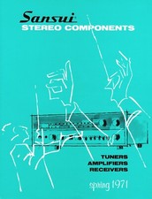 High res scans of the 8-page Sansui 1971 tuners, amplifiers & receivers brochure