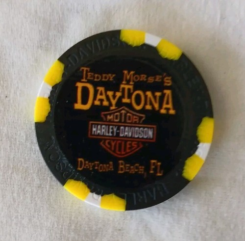 Harley Davidson Daytona Beach Dealer Poker Chip Teddy Mores Shark on Bike New - Picture 2 of 4