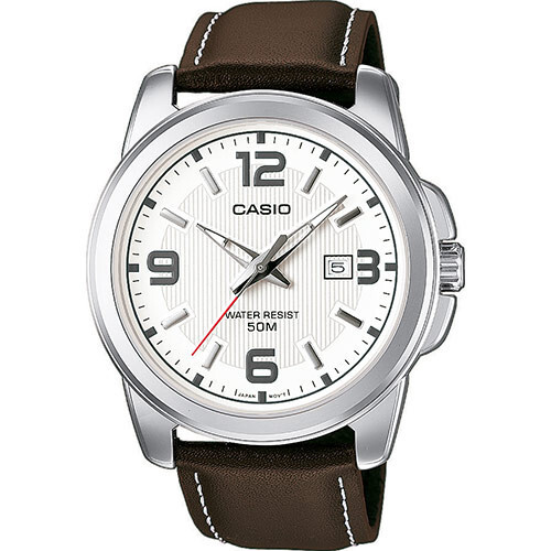 Montre Casio MTP-1314PL-7AVEF classique pour homme avec bracelet en cuir marron