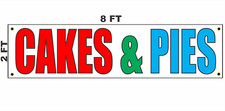 CAKES  PIES Banner Sign 2x8 for Business Shop Store Restaurant Bakery